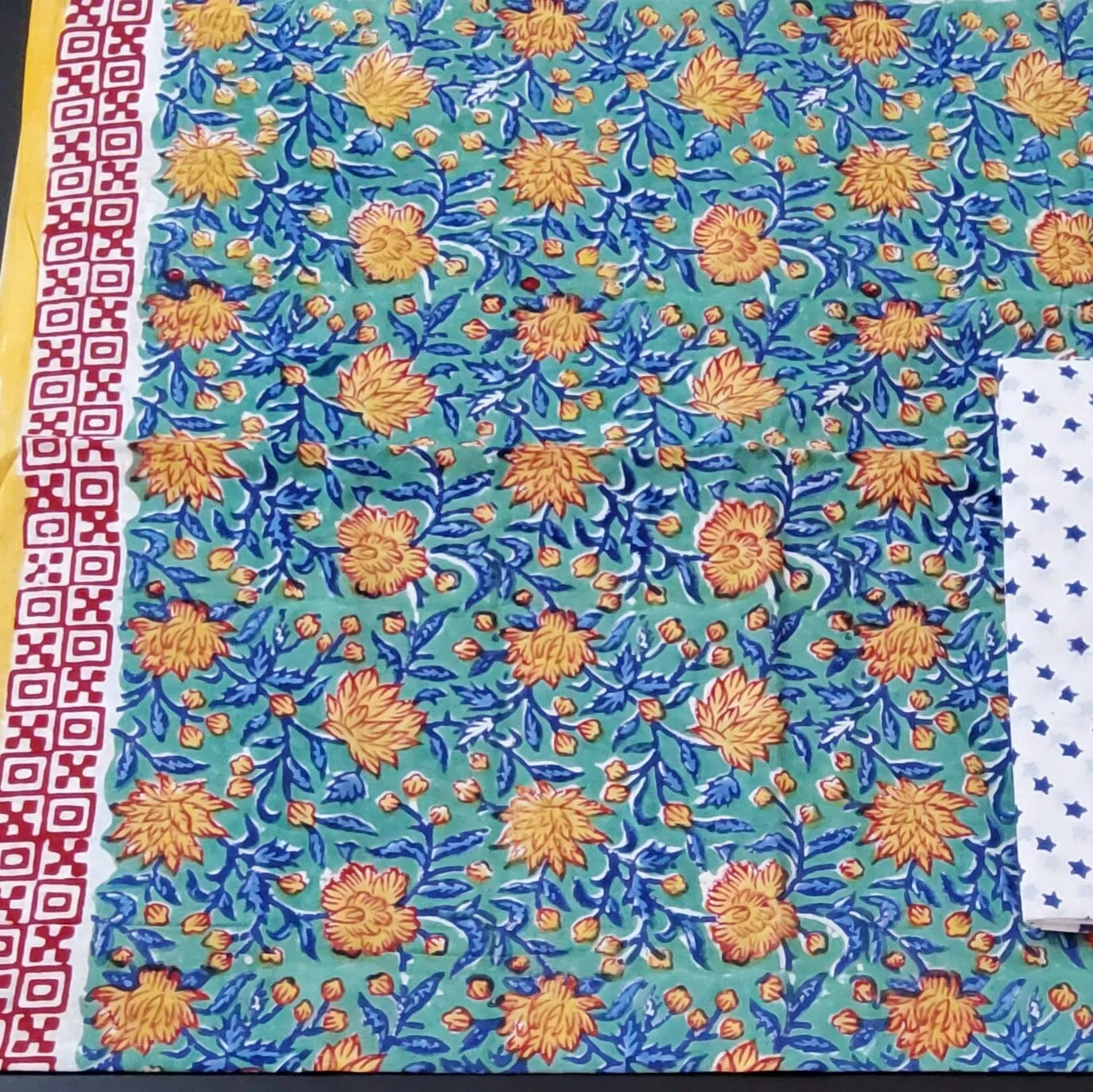 Block Printed Cotton Dress Material with Cotton Dupatta