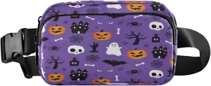 Boccsty Halloween Ghost Pumpkin Belt Bag for Women Men Fanny Pack Small Waist Pouch Crossbody Bags for Outdoor Hiking Running Travel