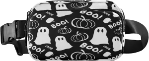 Boccsty Halloween Ghosts Pumpkins Boo Belt Bag for Women Men Fanny Pack Small Waist Pouch Crossbody Bags for Outdoor Hiking Running Travel