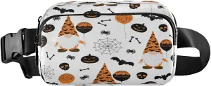 Boccsty Halloween Gnomes Pumpkin Bats Belt Bag for Women Men Fanny Pack Small Waist Pouch Crossbody Bags for Outdoor Hiking Running Travel