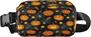Boccsty Halloween Pumpkin Belt Bag for Women Men Fanny Pack Small Waist Pouch Crossbody Bags for Outdoor Hiking Running Travel