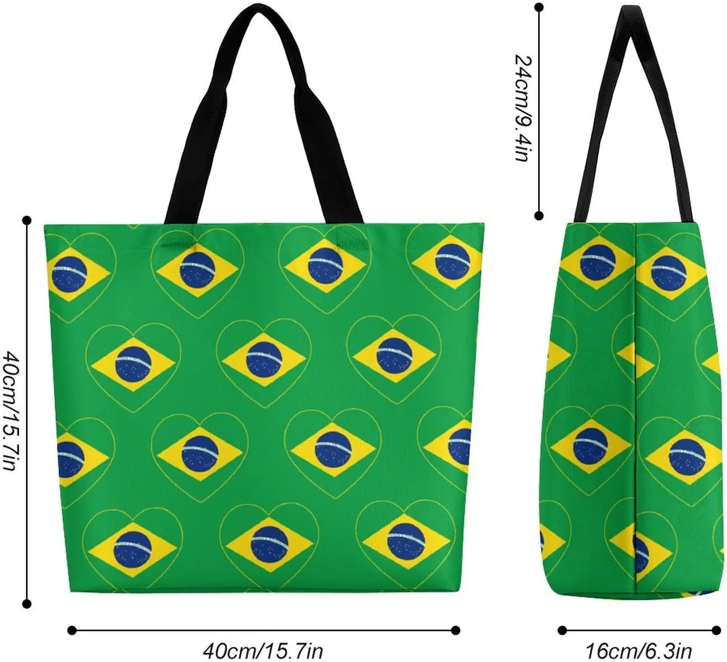 Brazil Flag Brazilian Shopping Bag Mans Woman Reusable Tote Bags Travel Totes Foldable Shoulder Bags