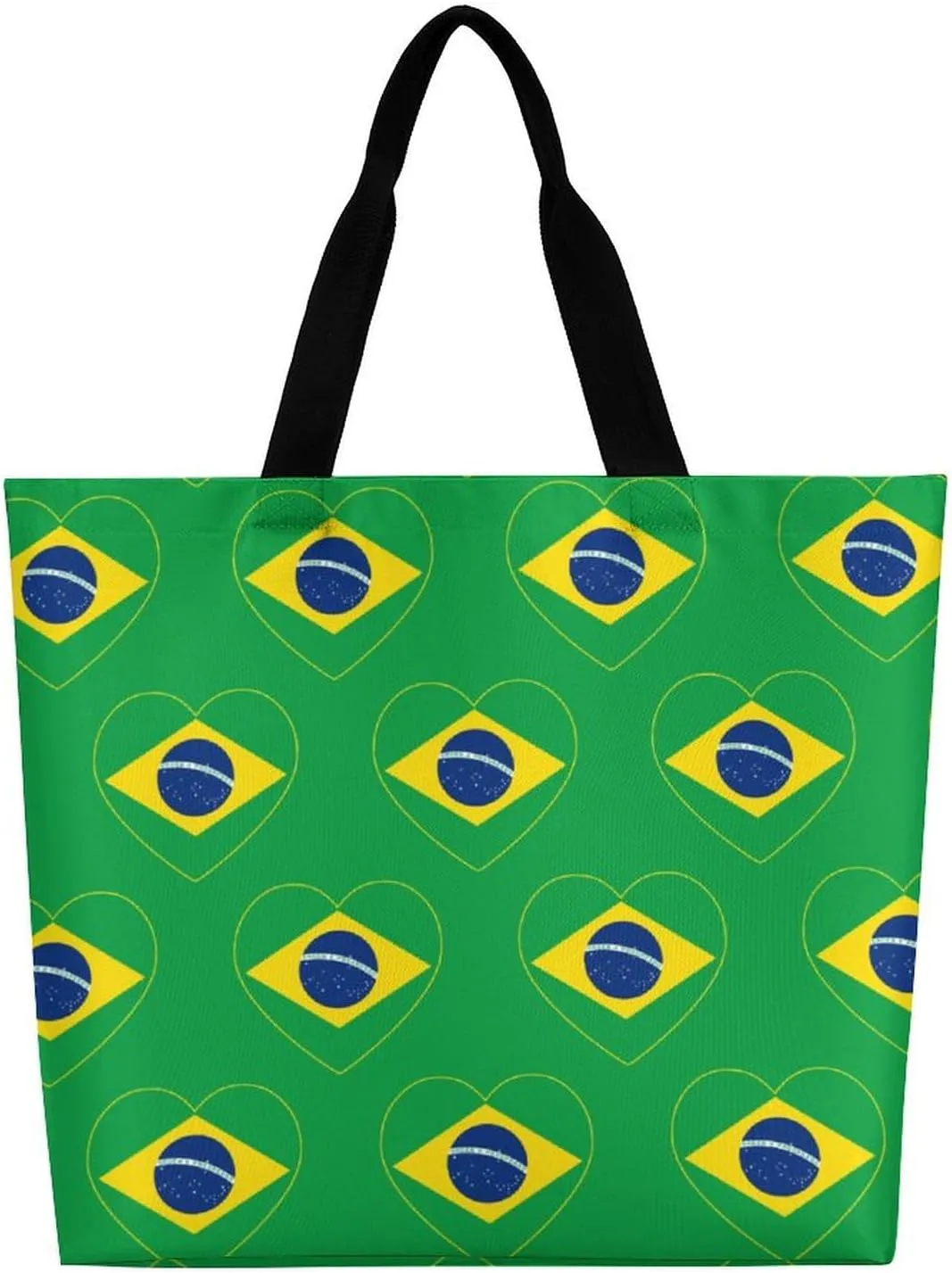 Brazil Flag Brazilian Shopping Bag Mans Woman Reusable Tote Bags Travel Totes Foldable Shoulder Bags