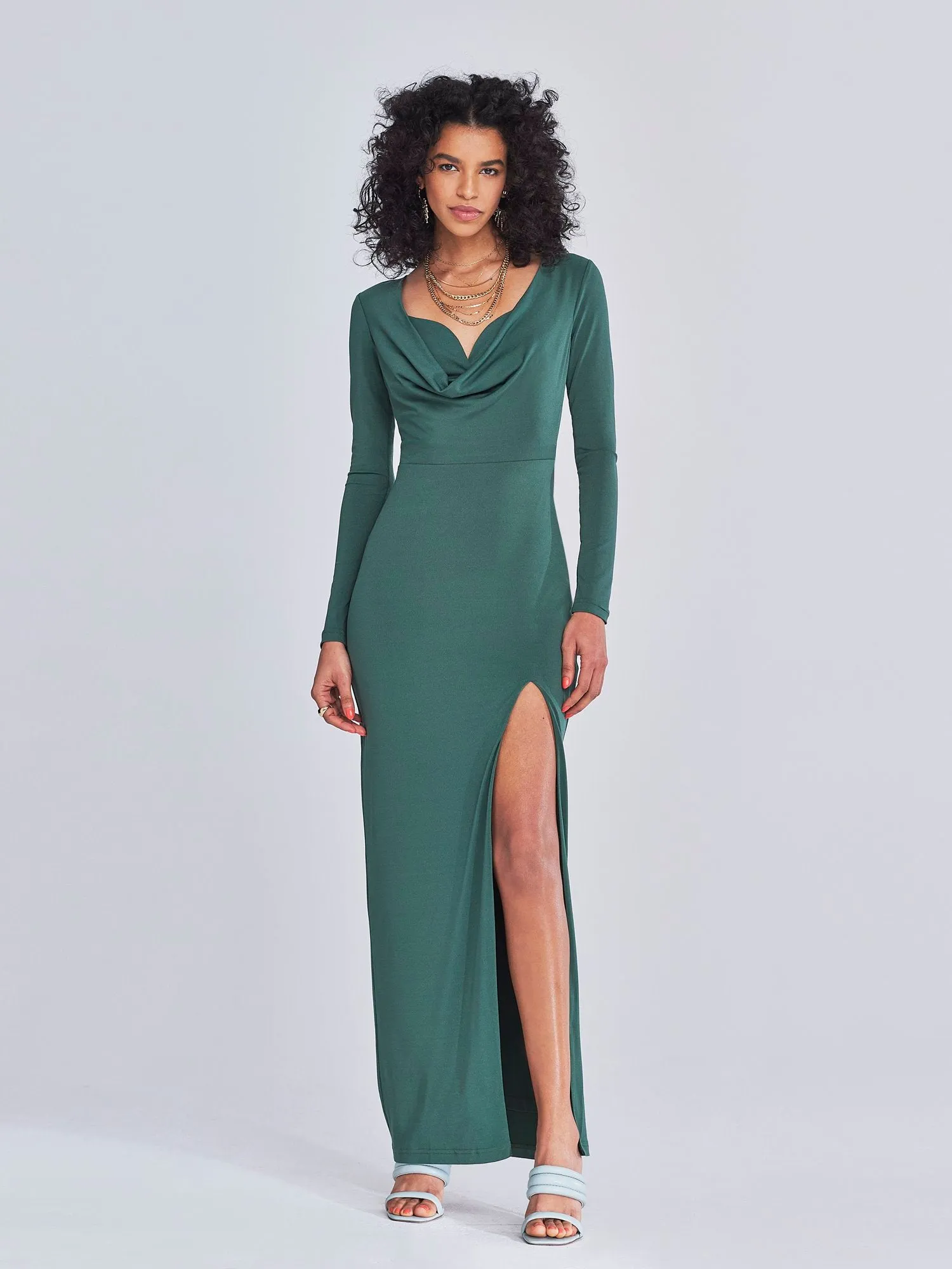 Brenda Draped Scoopneck Dress