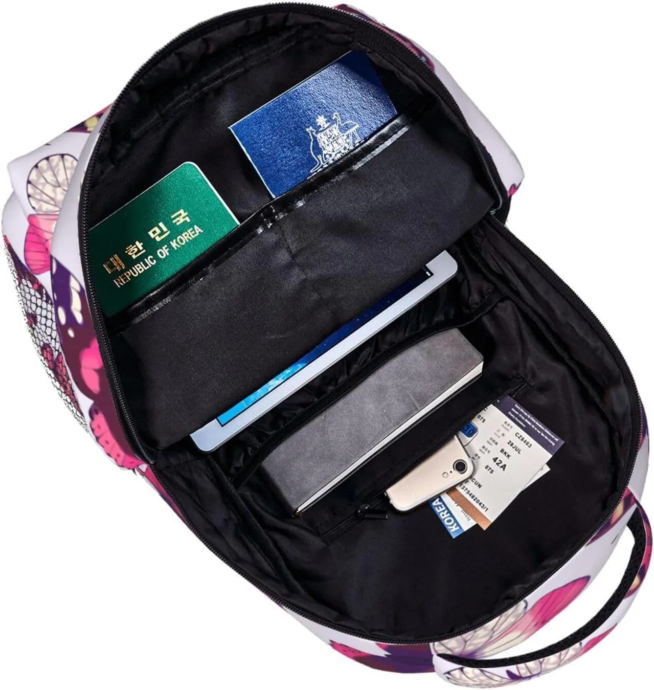 Butterfly Travel Laptop Backpack Women Lightweight Backpack Adjustable College Backpack Fits 15.6 Inch Laptop Waterproof Travel Backpack for Men