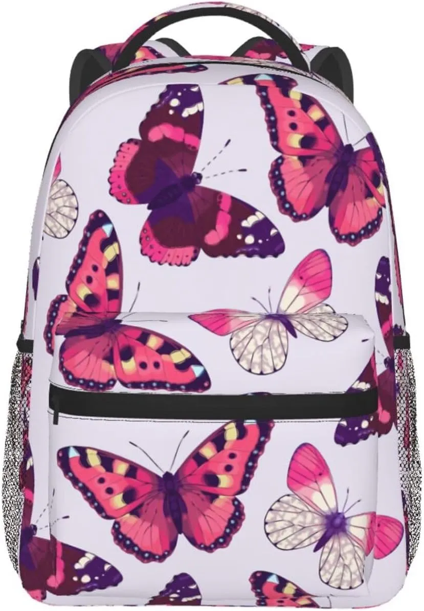 Butterfly Travel Laptop Backpack Women Lightweight Backpack Adjustable College Backpack Fits 15.6 Inch Laptop Waterproof Travel Backpack for Men