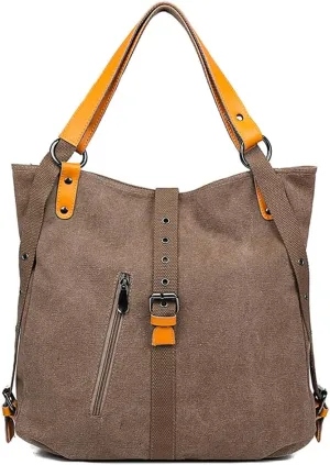 Canvas Shoulder Tote Bag Backpack for Women Hobo Handbag Ladies Totes Messenger Satchel Bags Casual Purse Handbags