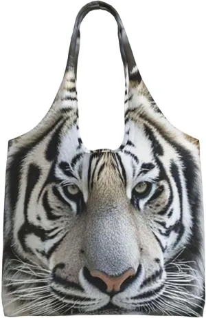 Canvas Tote Bag for Women Purse Black and White Tiger Handbags Totes Crossbody Shoulder Shopping Bag