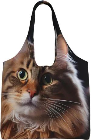 Canvas Tote Bag for Women Purse Cat hanging Christmas lights Handbags Totes Crossbody Shoulder Shopping Bag