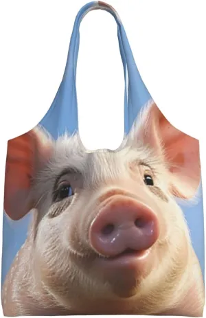 Canvas Tote Bag for Women Purse Cute Pig Handbags Totes Crossbody Shoulder Shopping Bag