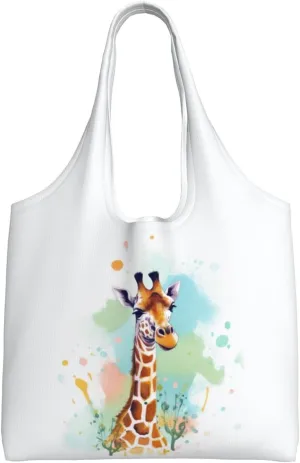 Canvas Tote Bag for Women Purse Giraffe art illustration Handbags Totes Crossbody Shoulder Shopping Bag