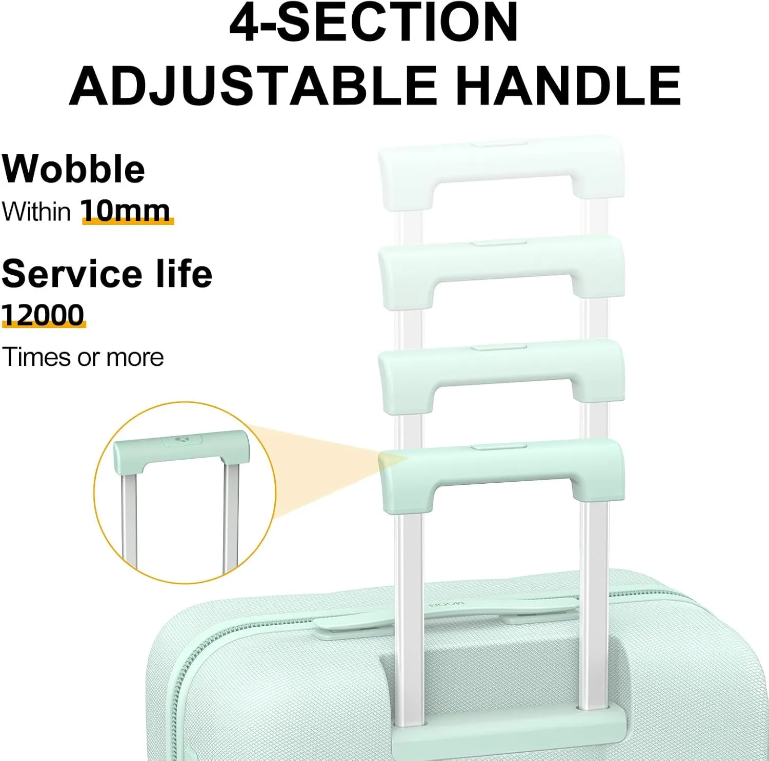 Carry On Luggage 22x14x9 Airline Approved | 20" Wide Bar Design, Durable Polycarbonate Hard Shell Suitcase with TSA Lock & 360 Spinner Wheels (Green)