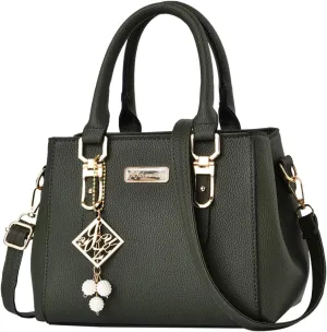 Casual Leather Messenger Bag Large Capacity Handbag Fashion Womens Bags over The Shoulder Bags for (Green, One Size)