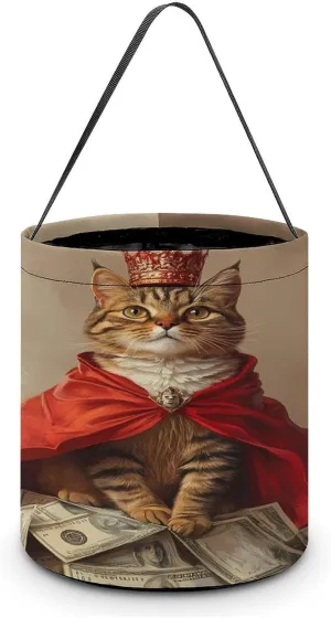 Cat Queen Money Dollar Halloween Candy Bag Candy Tote Bucket Gift Bags Party Supplies for Women Men
