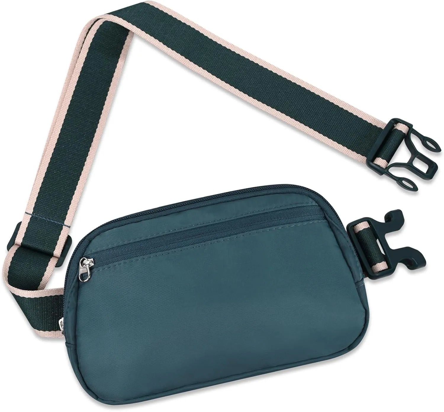 Caweet Belt Bag for Women Men, Fanny Pack Crossbody Bags for Women Trendy, Fashion Waist Packs for Workout Running Traveling Hiking, Peacock Blue
