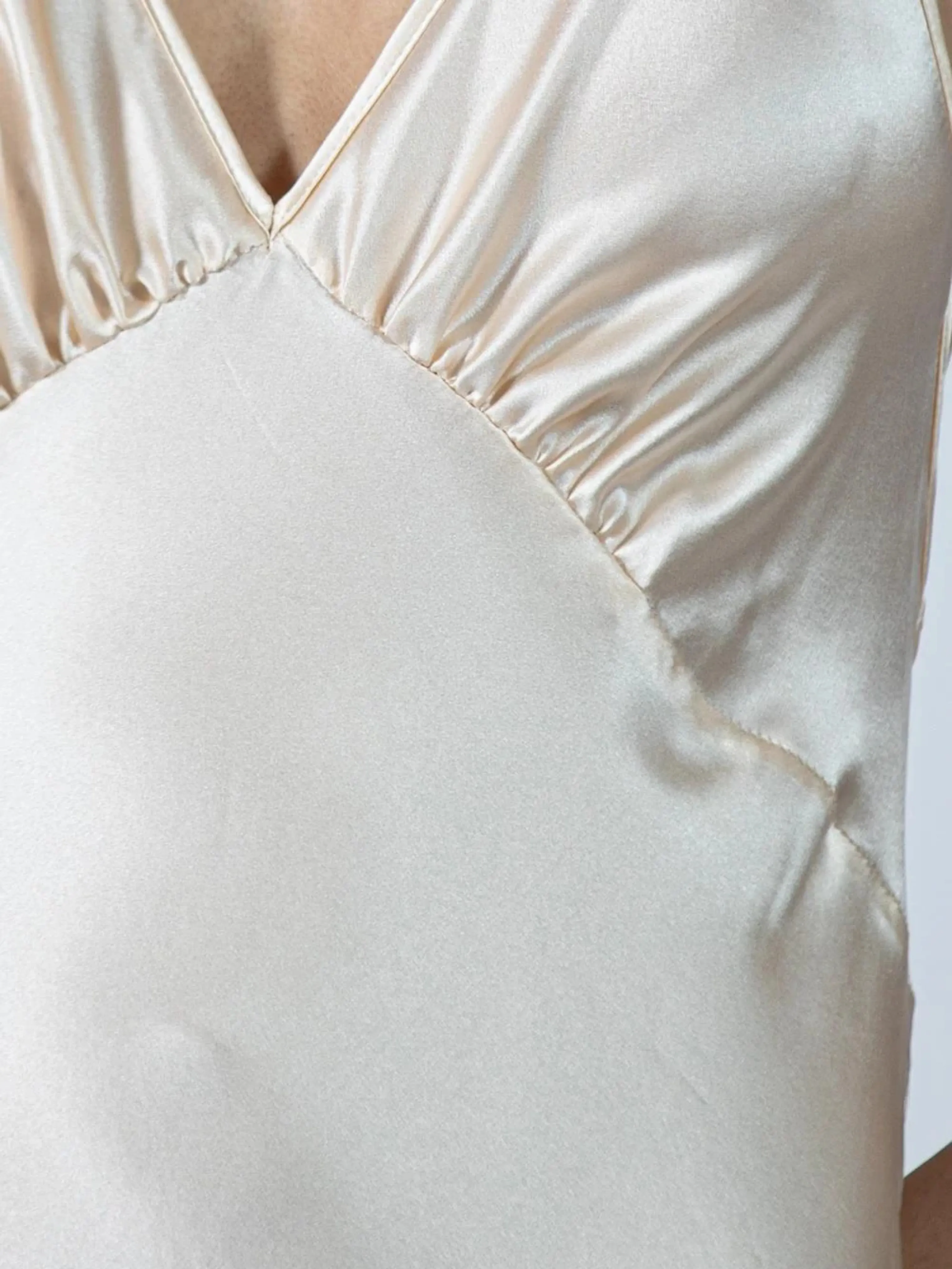 Champagne Silk Charmeuse Bias Cut Slip Gown