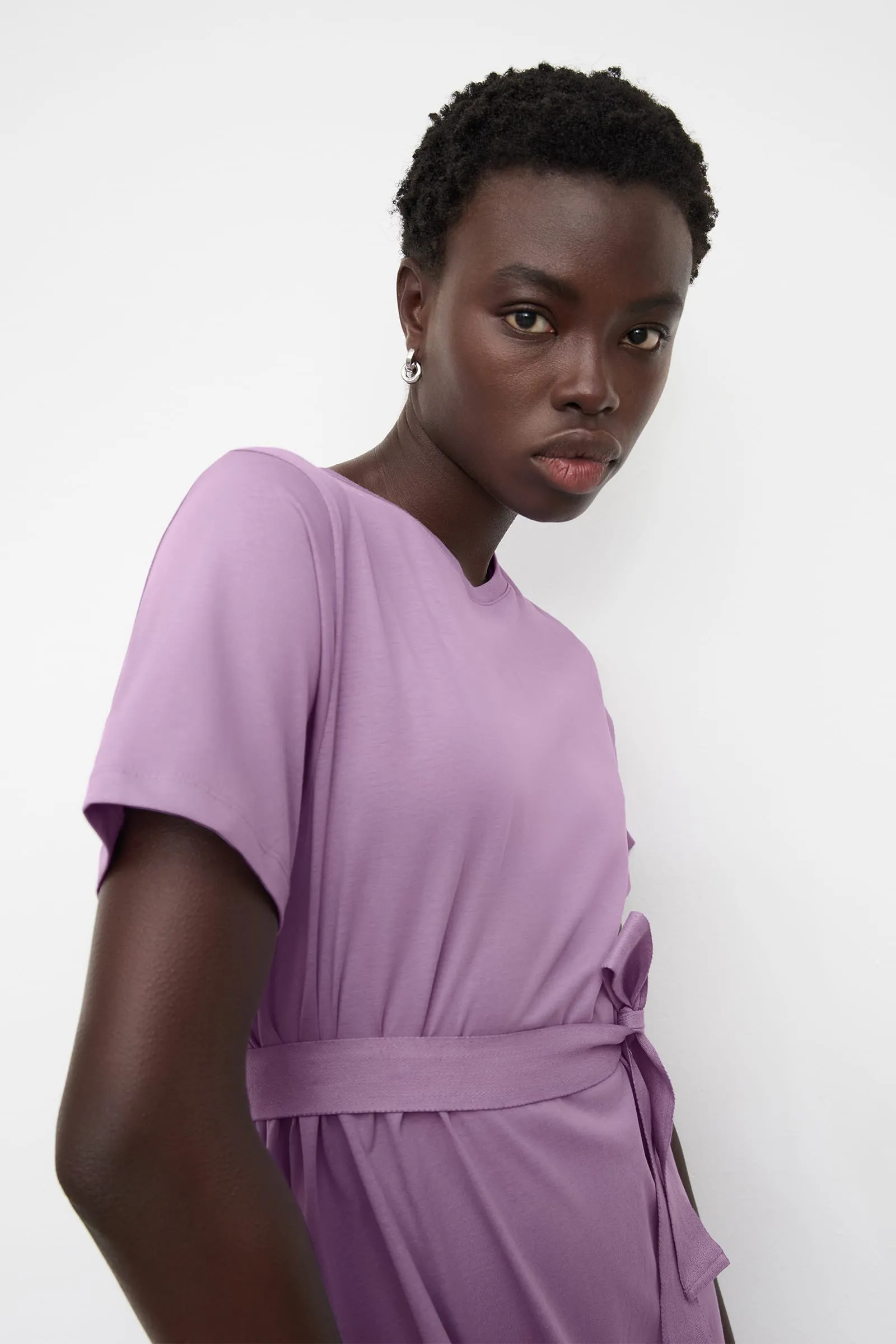 Classic A-Line Tee Dress - Lavender