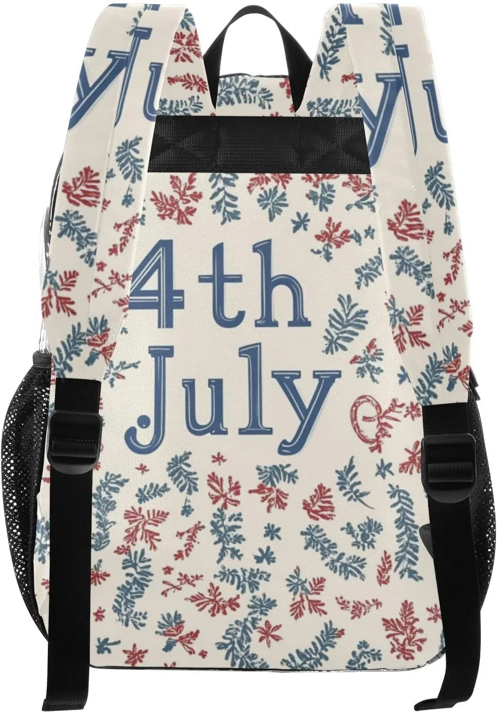 Clear Backpack for Stadium Events School Backpacks Girls Boys heavy duty PVC Waterproof Transparent Plastic Book Bag for Women Work 4th July Flowers White