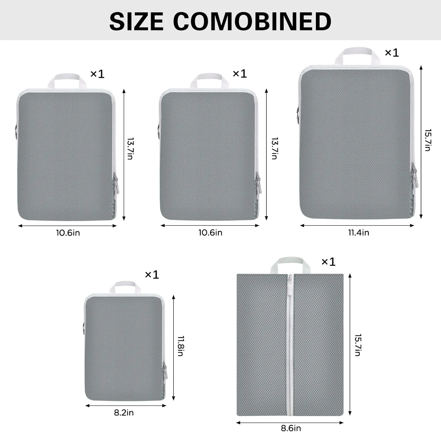 Compression Packing Cubes for Travel,Waterproof Packing Compression Cubes for Travel Packing Organizers,Luggage Cubes for Packing,Ultralight Expandable Packing Cubes Compression (Grey 5 Pack)