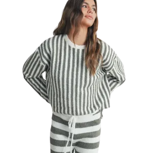 Cozy Striped Round Neck Sweater