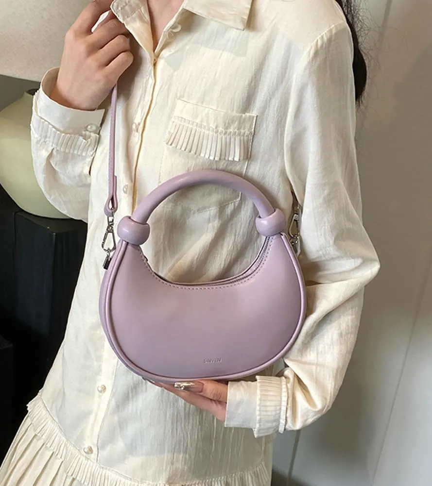 Crescent Purses for Women Cute Y2k Shoulder Crossbody Bag Small Dumpling Totes Handbag Vegan Leather Clutch Satchel