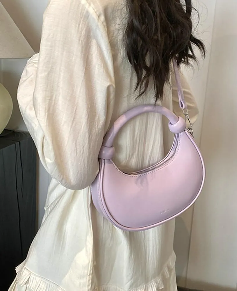 Crescent Purses for Women Cute Y2k Shoulder Crossbody Bag Small Dumpling Totes Handbag Vegan Leather Clutch Satchel