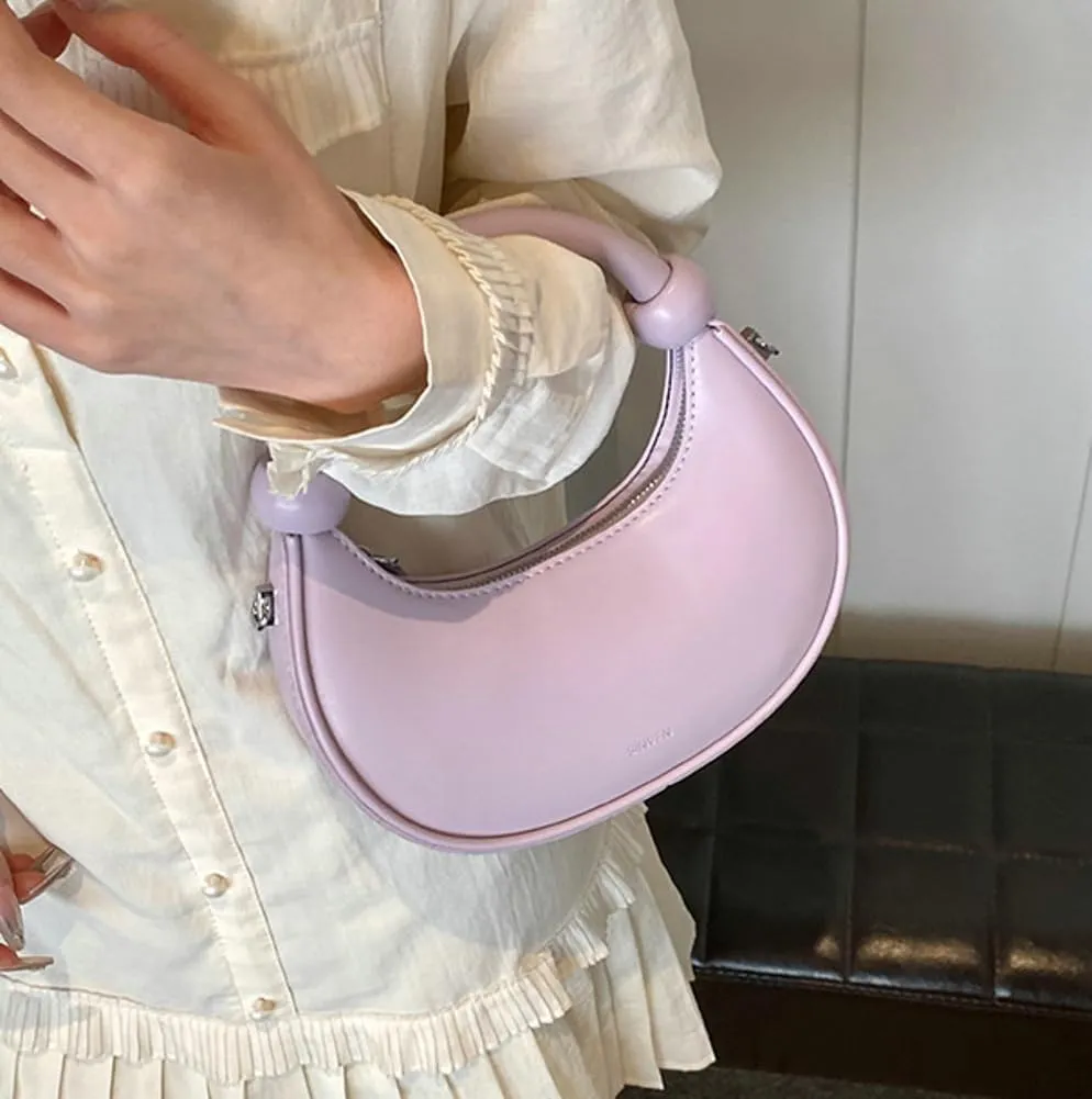 Crescent Purses for Women Cute Y2k Shoulder Crossbody Bag Small Dumpling Totes Handbag Vegan Leather Clutch Satchel