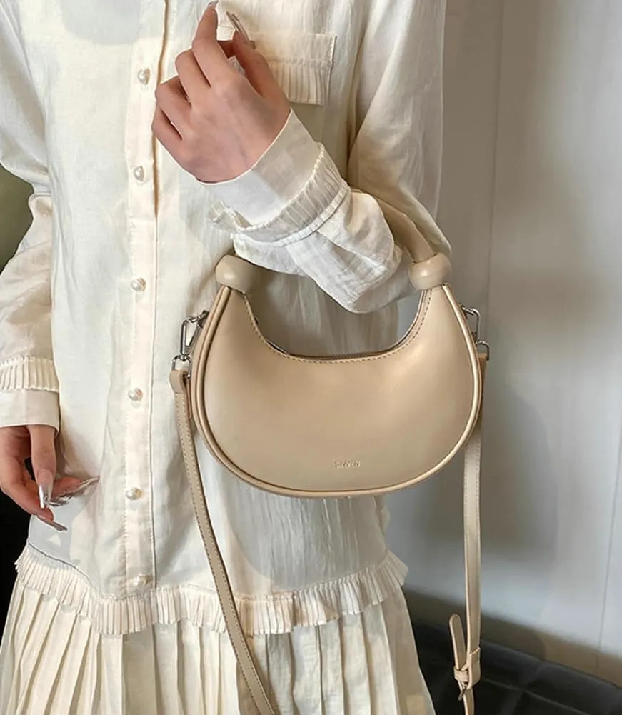 Crescent Purses for Women Cute Y2k Shoulder Crossbody Bag Small Dumpling Totes Handbag Vegan Leather Clutch Satchel