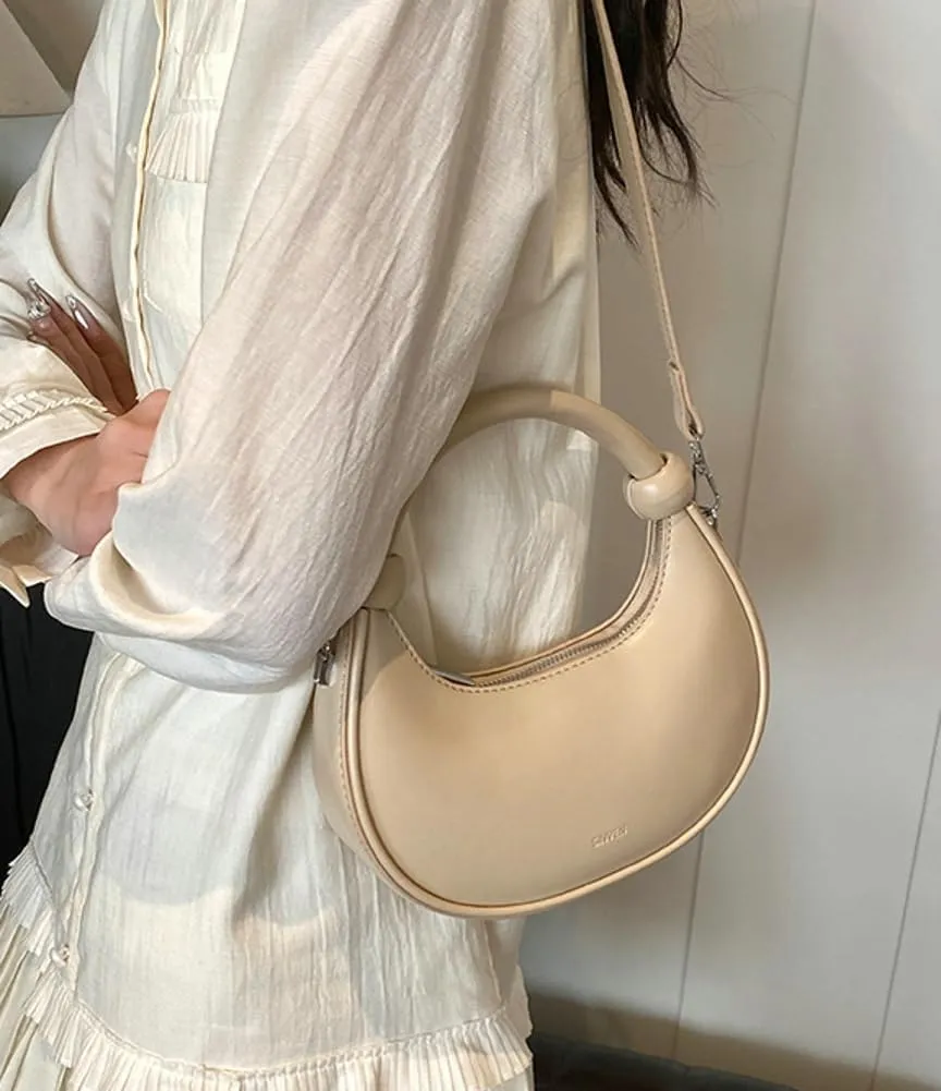 Crescent Purses for Women Cute Y2k Shoulder Crossbody Bag Small Dumpling Totes Handbag Vegan Leather Clutch Satchel
