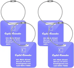 Custom Acrylic Luggage Tags for Suitcases Airline Baggage Tags Bagages Tags 4 Pcs Suitcase Tag S Purple