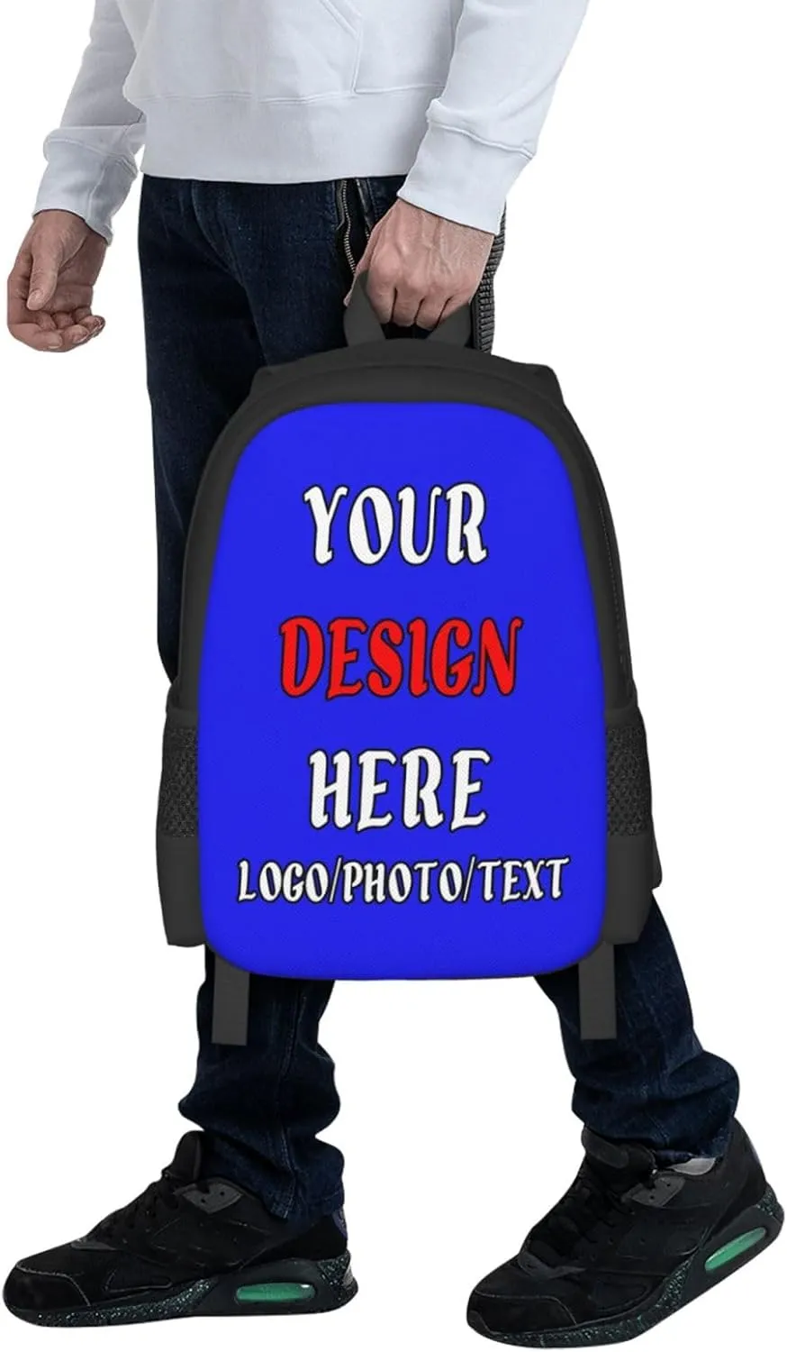 Customize Backpack For Mens Womens,With Logo Text Customize Laptop Backpack Casual Travel Backpack