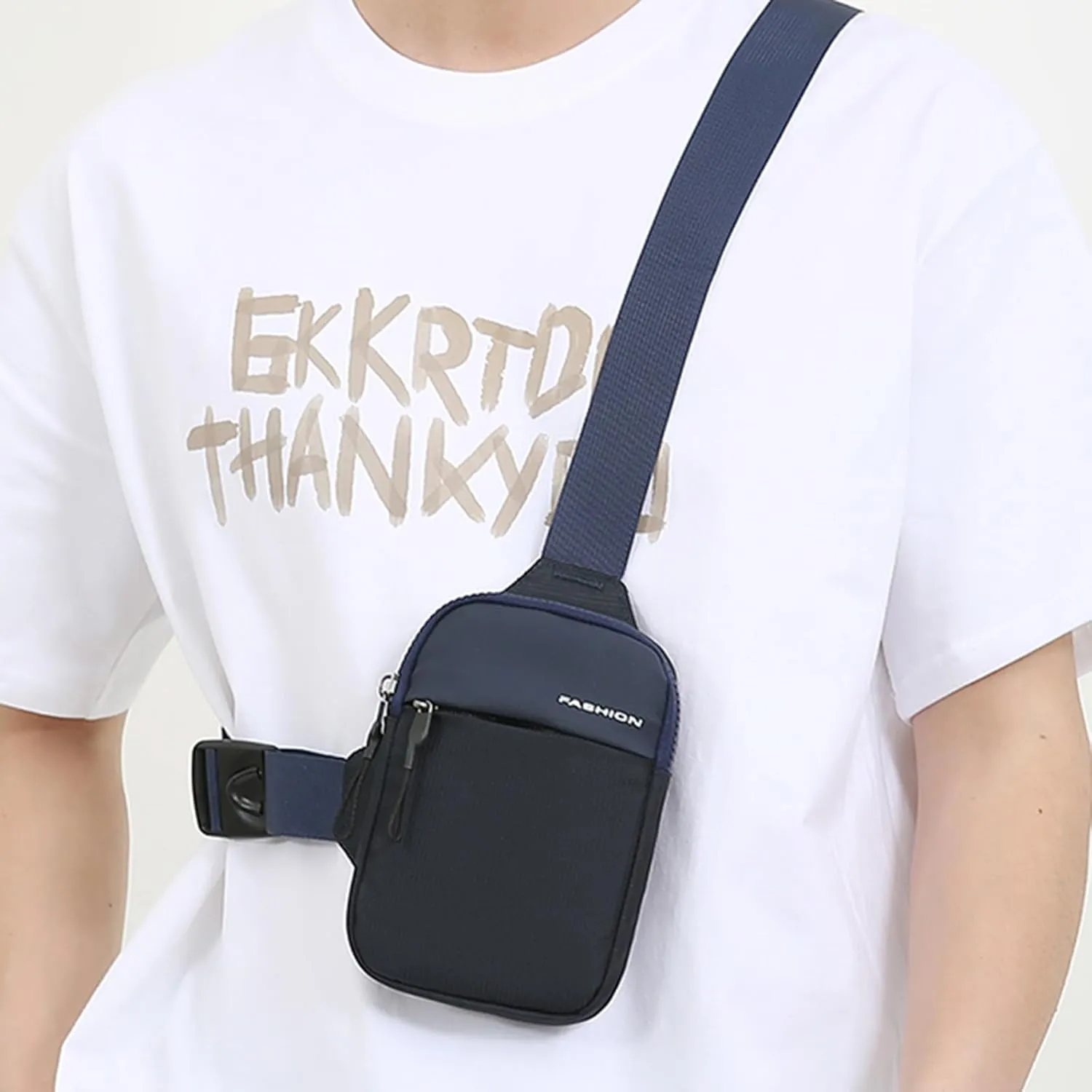 Cute Backpack for Teen s with Charger Men Chest Bag Fashion Wallet Casual Shoulder Bag (Blue, One Size)