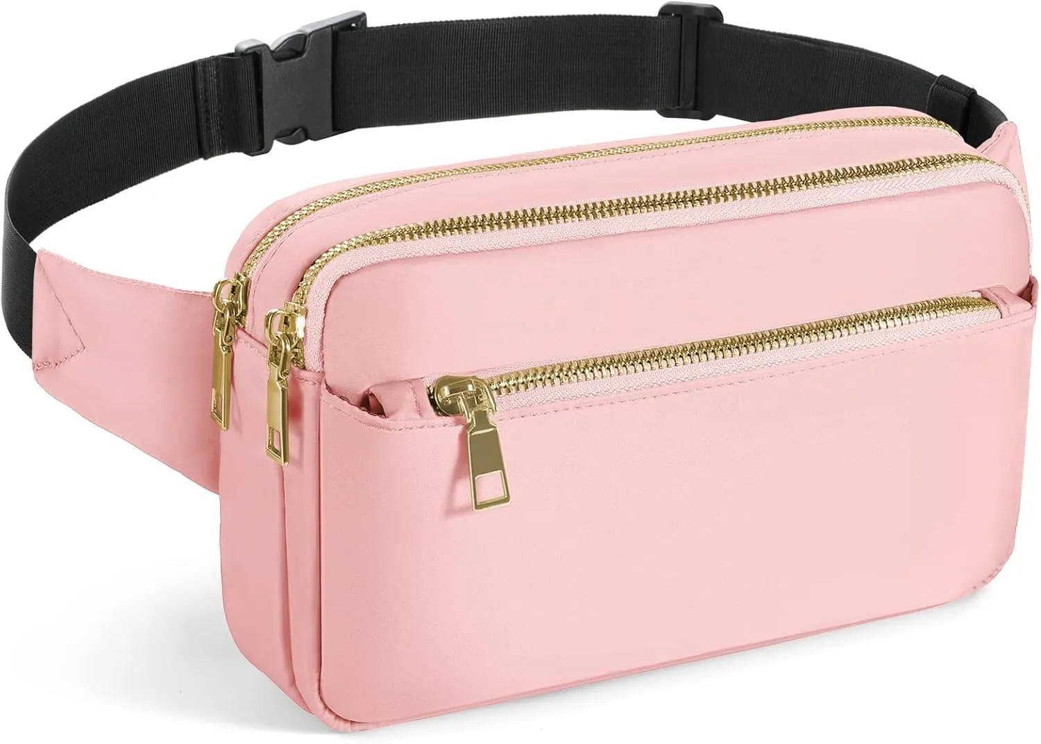 CXWMZY Fanny Packs for Women & Men, Fashion Waist Bag Hip Bum Bag with Multi-Pockets Large Capacity Cute Fanny Pack Casual Bum Bag for Disney Traveling Shopping Casual Cycling Running (Pink)