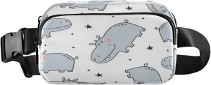 Dancing Ballerinas Silhoette Hippo Cartoon Star Belt Bag for Women Men Fanny Pack Small Waist Pouch Crossbody Bags for Outdoor Hiking Running Travel