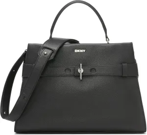 DKNY Bleeker Large Satchel, Black/Silver
