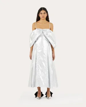 Dora Dress Lamé Metallic Silver