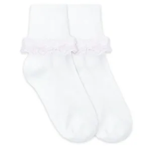 Double Row Lace Turn Cuff Socks