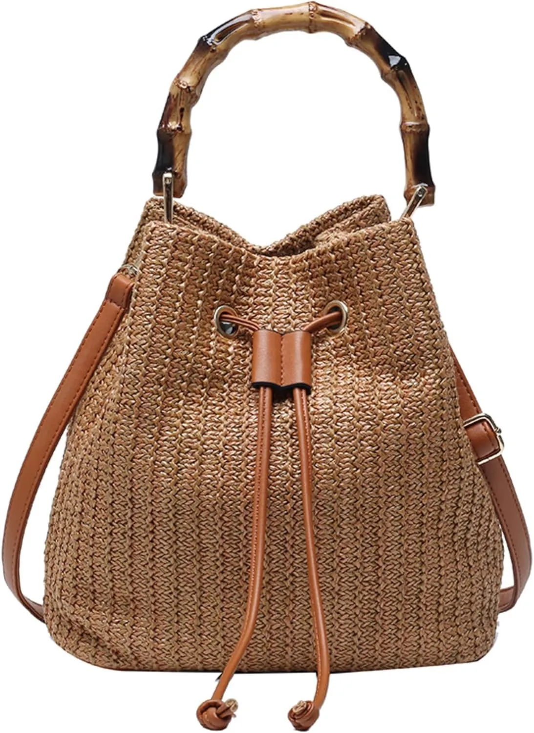 Drawstring Straw Bag Small Crossbody Purses Women Cute Purse Trendy 2025 Summer Y2k Beach Crochet Bucket Bags