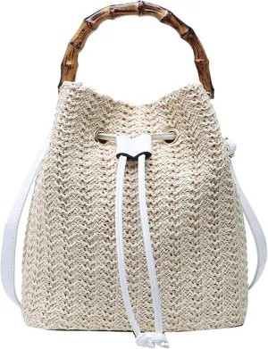 Drawstring Straw Bag Small Crossbody Purses Women Cute Purse Trendy 2025 Summer Y2k Beach Crochet Bucket Bags