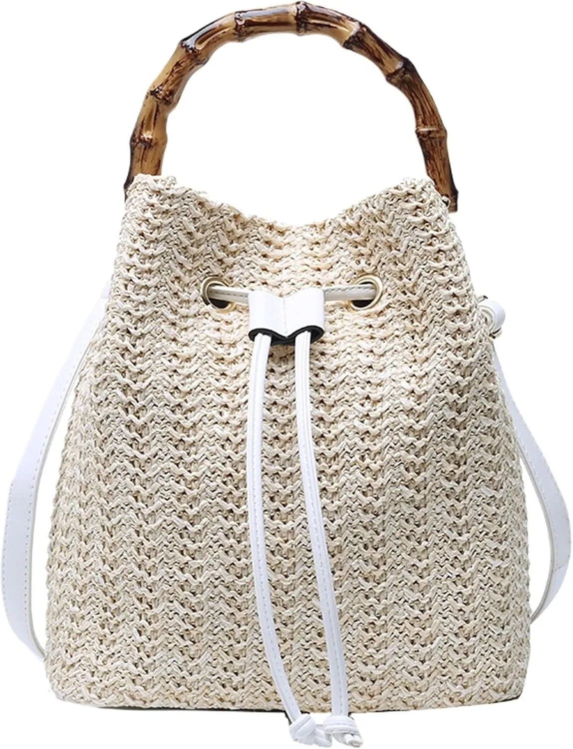 Drawstring Straw Bag Small Crossbody Purses Women Cute Purse Trendy 2025 Summer Y2k Beach Crochet Bucket Bags