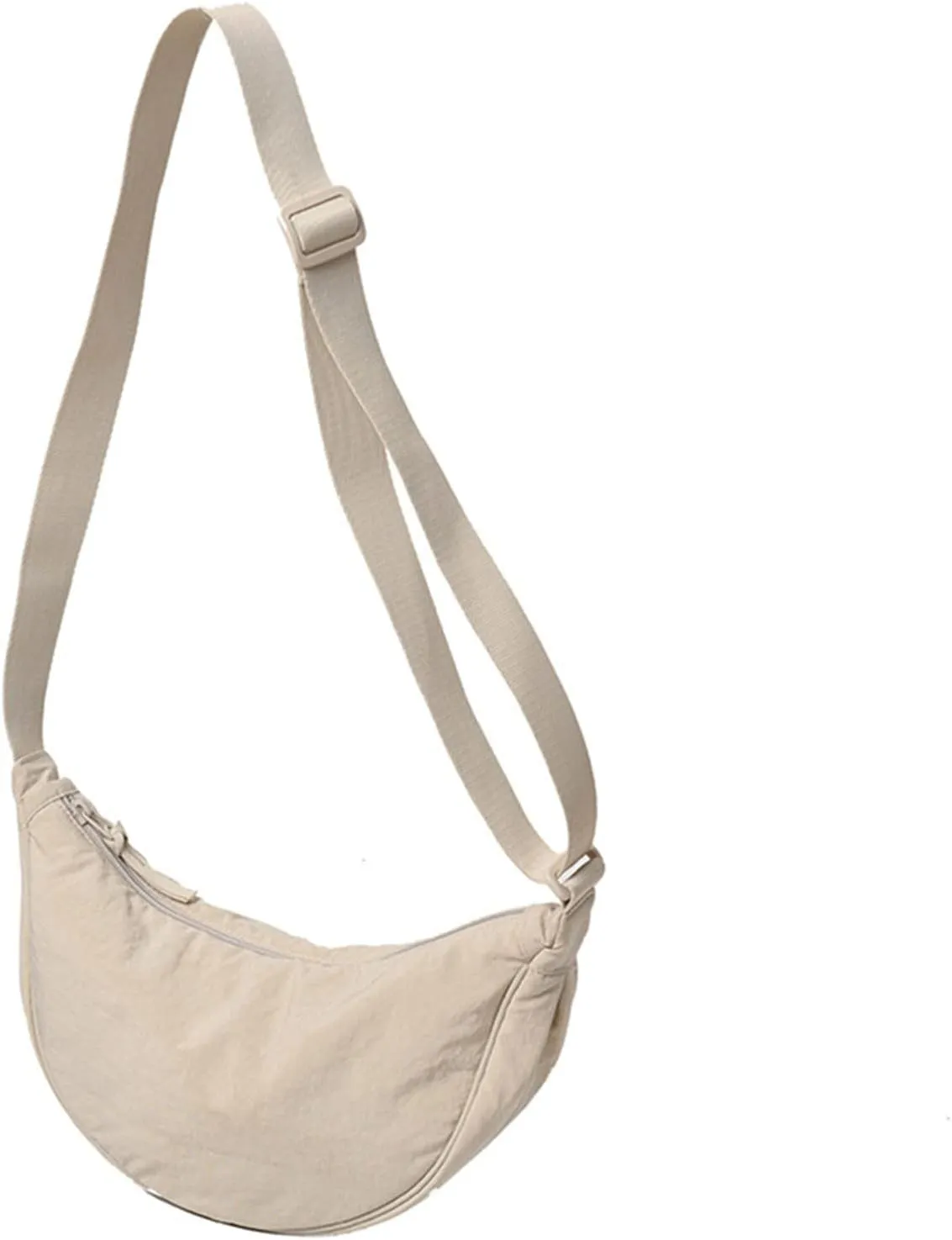 Dumpling Bags Women Armpit Bags Nylon Simple Shoulder Bag Design Crossbody Bag Men Messenger Small (White, One Size)