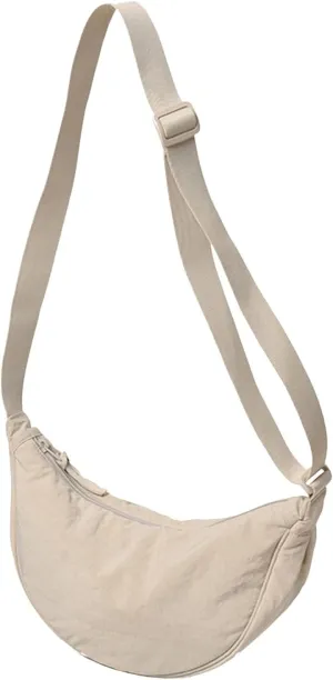 Dumpling Bags Women Armpit Bags Nylon Simple Shoulder Bag Design Crossbody Bag Men Messenger Small (White, One Size)
