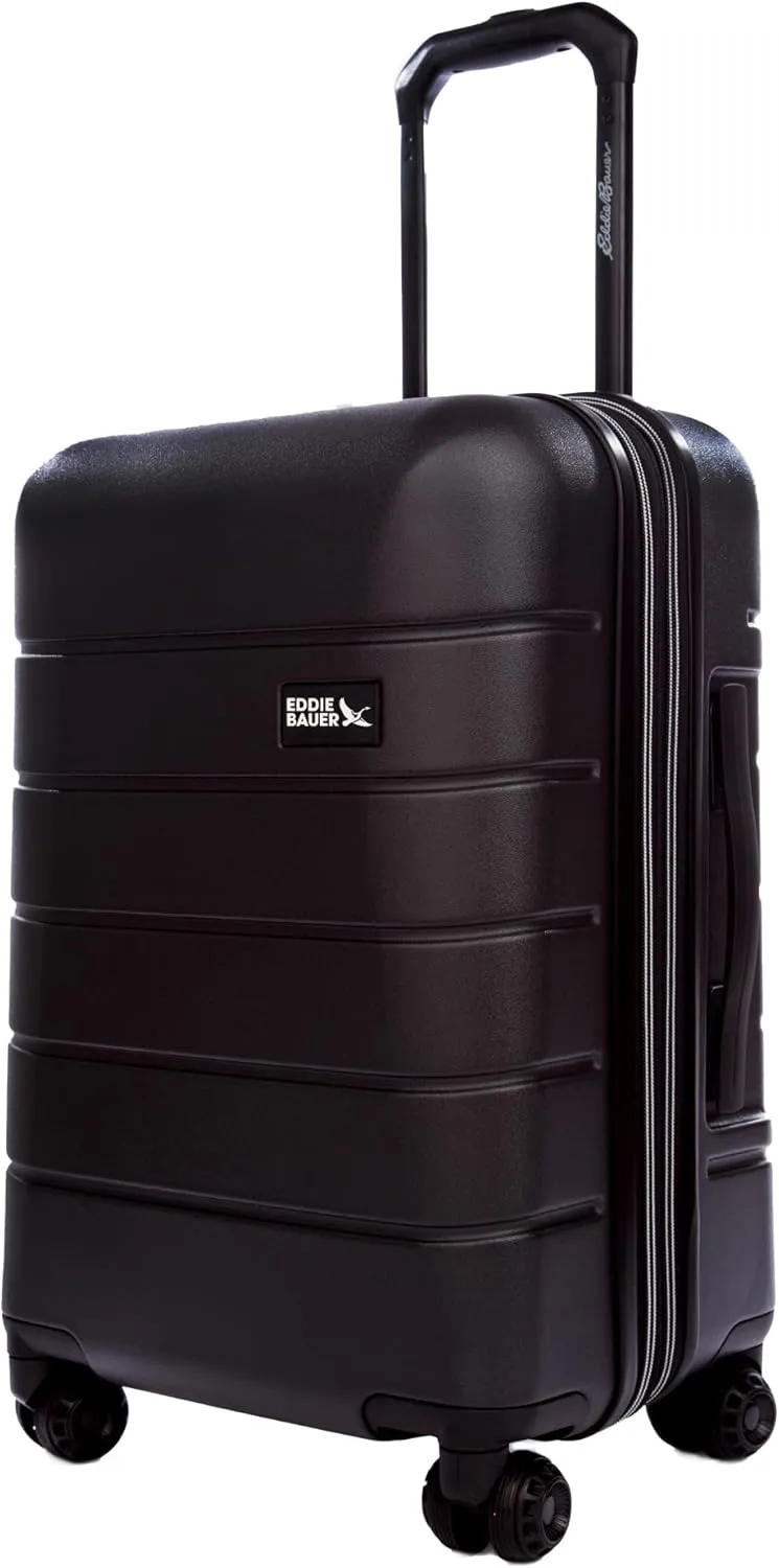 Eddie Bauer Glacier Luggage | Hardside | Spinner Wheels Expandable | Lightweight | Durable, Carbon, 22" (Carry-On)