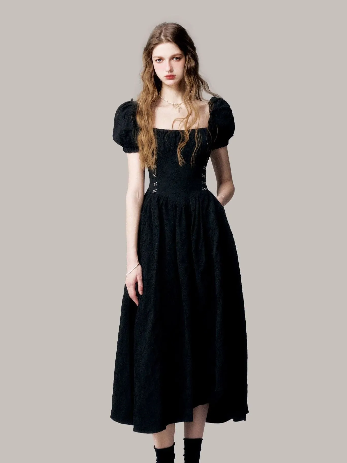 Ethereal Jacquard Long Dress