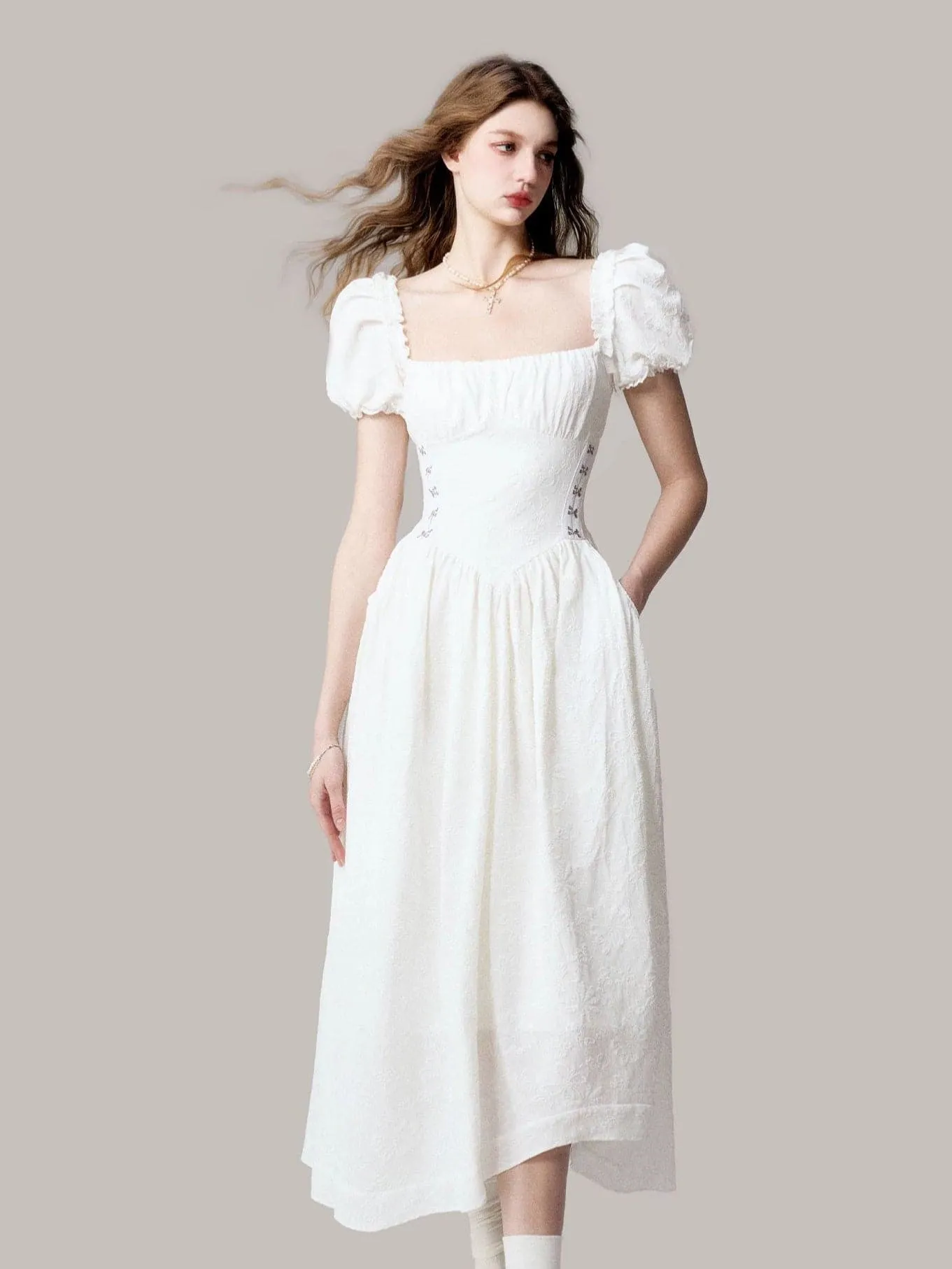 Ethereal Jacquard Long Dress