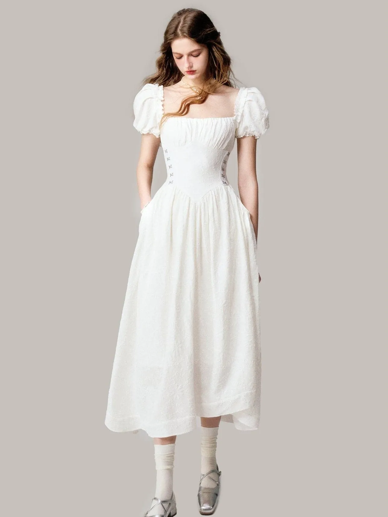 Ethereal Jacquard Long Dress