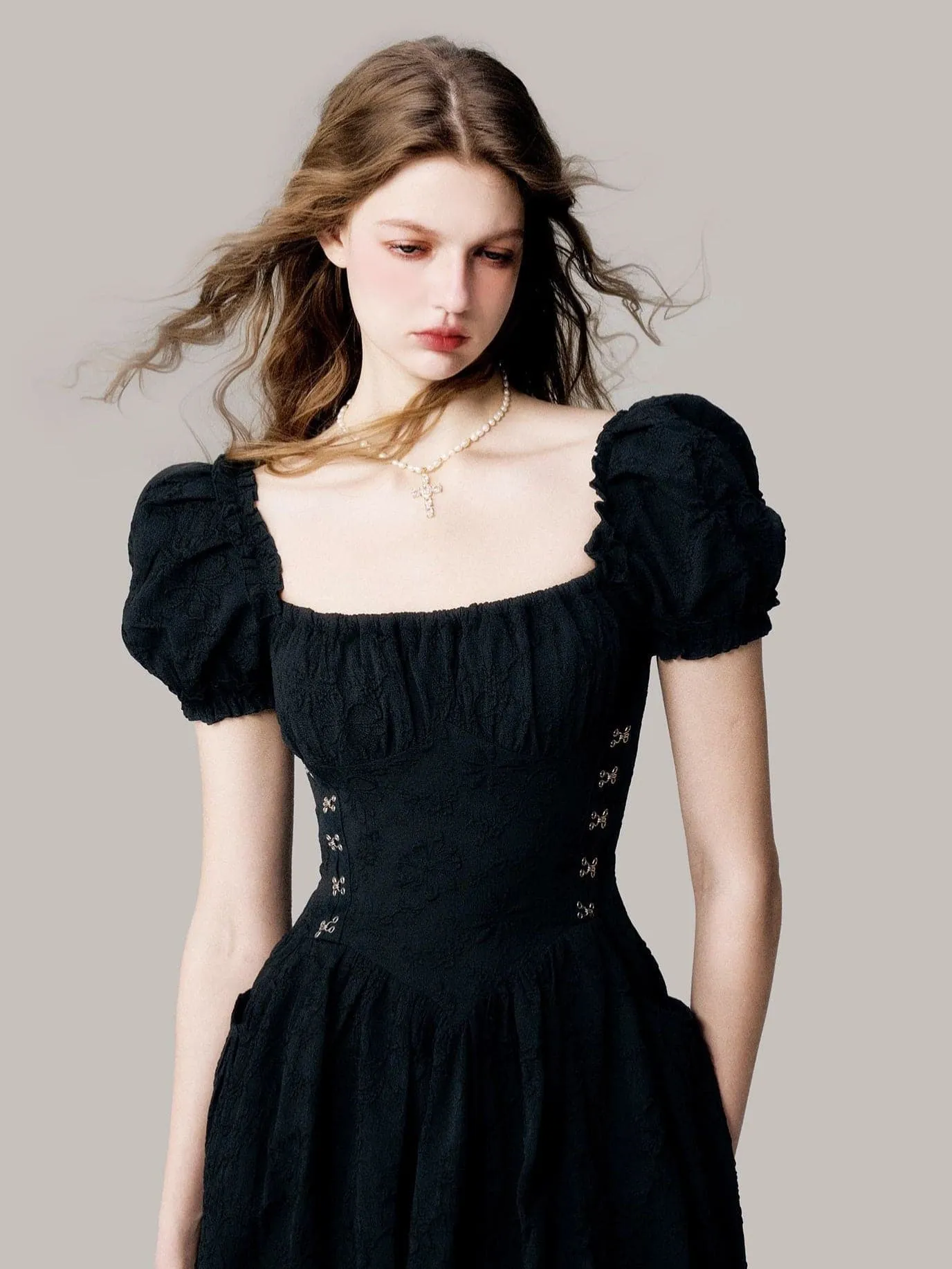 Ethereal Jacquard Long Dress