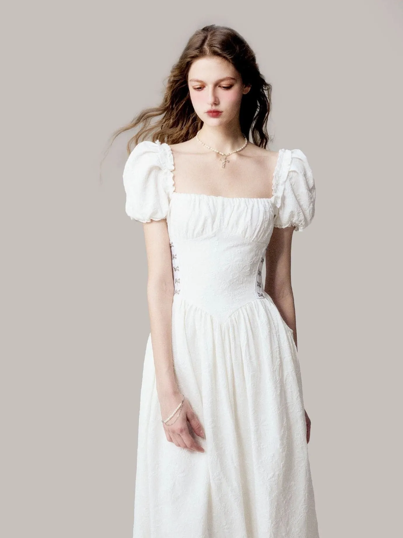 Ethereal Jacquard Long Dress