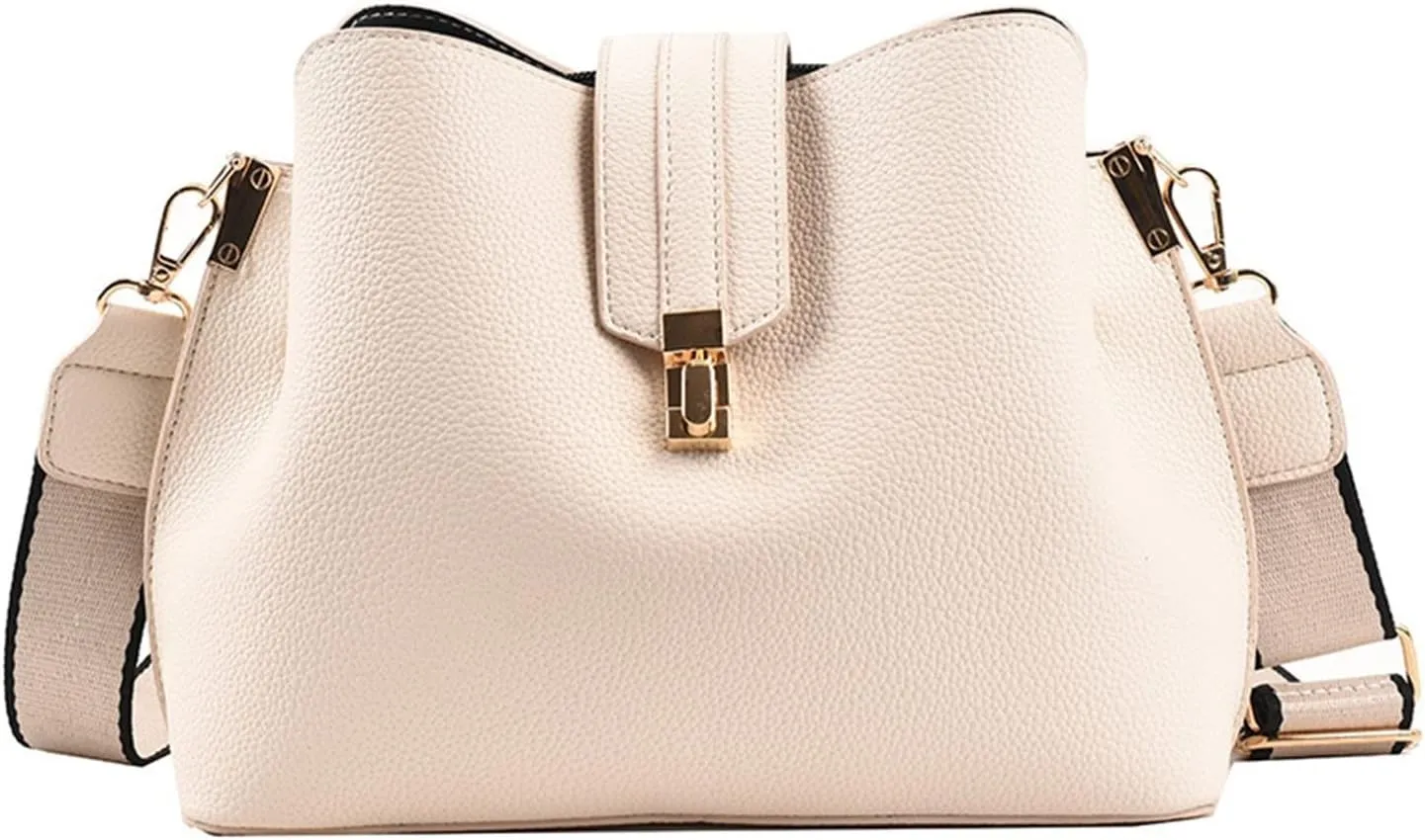 Fashion Bucket Bag Women Bags Luxury Wide Strap Crossbody Bag Pu Leather Totes Bag