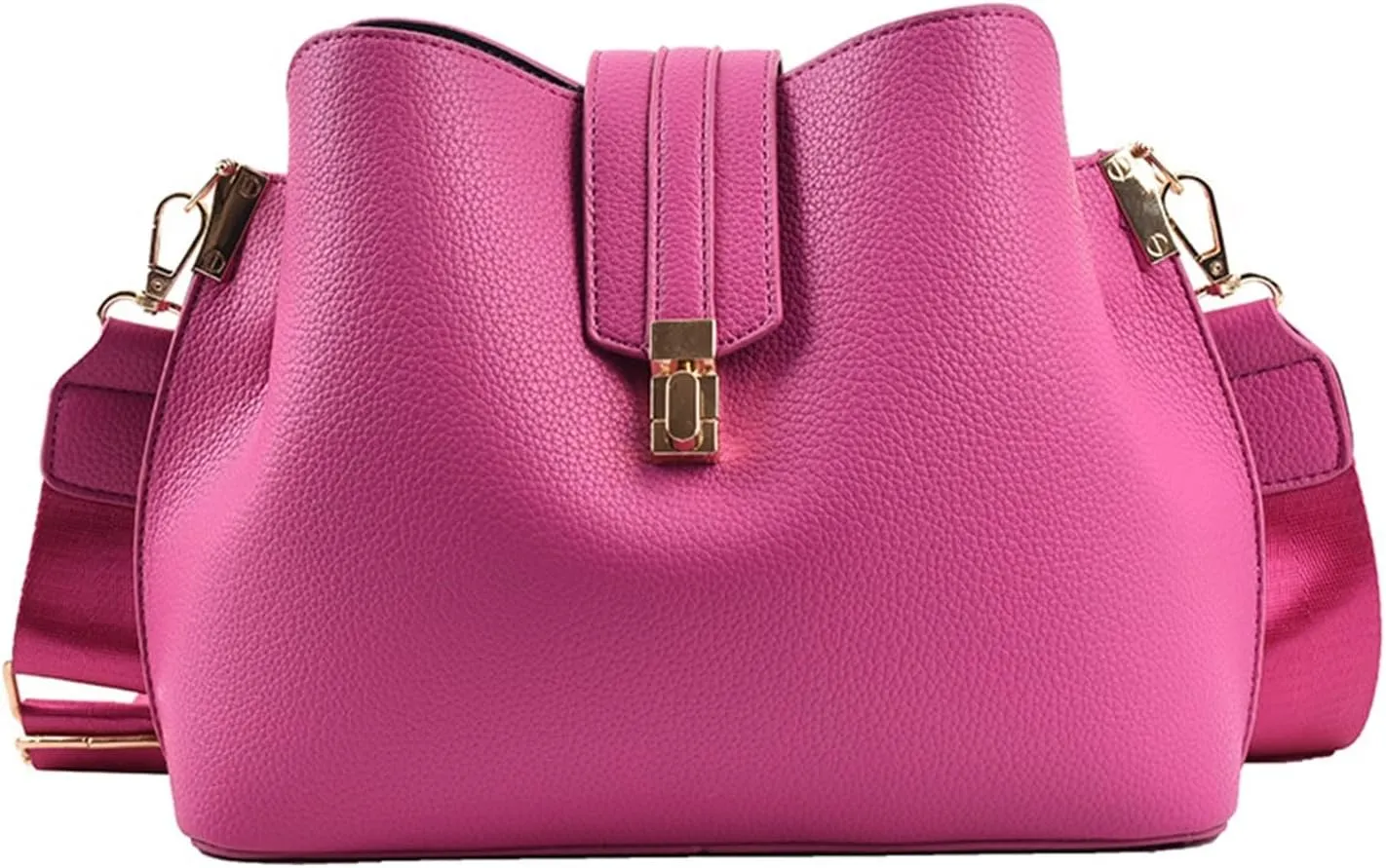 Fashion Bucket Bag Women Bags Luxury Wide Strap Crossbody Bag Pu Leather Totes Bag